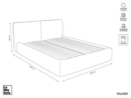 LaMiaSofa Bed met opbergruimte Milano - velours - koningsblauw - 200x228x82