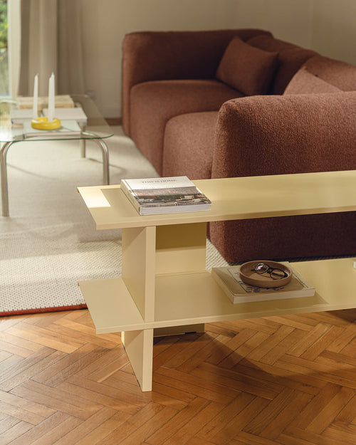 noo.ma Hes lage stellingkast 160 cm - Butter Yellow, metaal