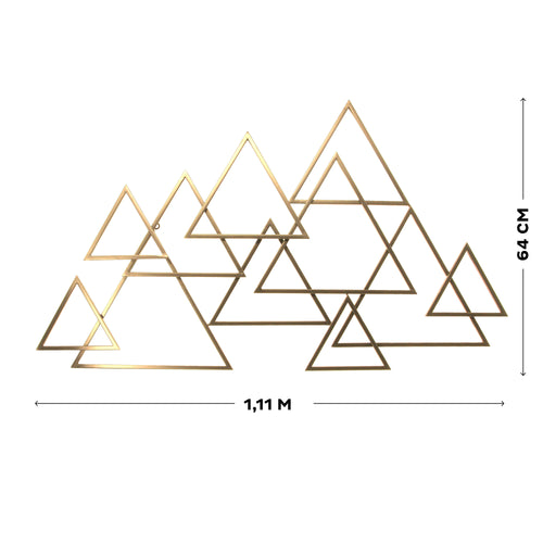 Art for the Home Metal Art - Moderne Driehoeken - Goud - 1,11m x 64cm - vtwonen shop