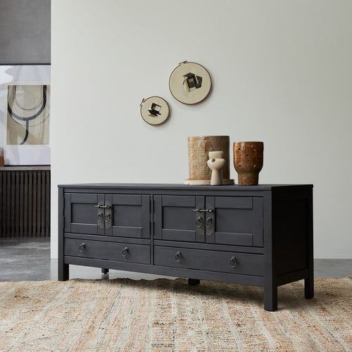 Tikamoon Wengé tv-meubel 140 cm - Zwart - vtwonen shop