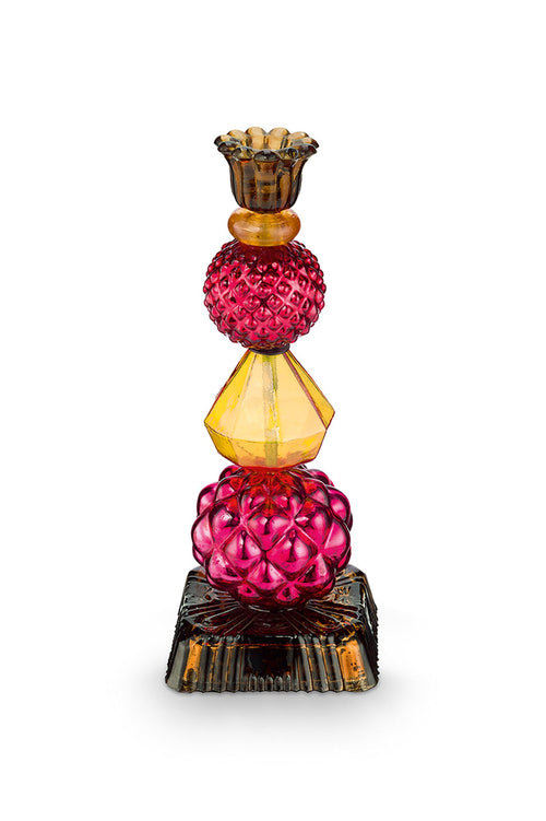 Pip Studio - Love Birds Red Yellow - Glazen Kandelaar Bead - 23,5cm