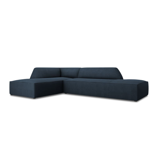 Cosmopolitan Design - Modulaire hoekbank links Siena 4-zits, structurele stof marineblauw - 180x273x69cm