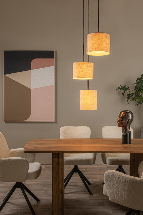 Lucide hanglamp MAYA - 3xE27 - Beige