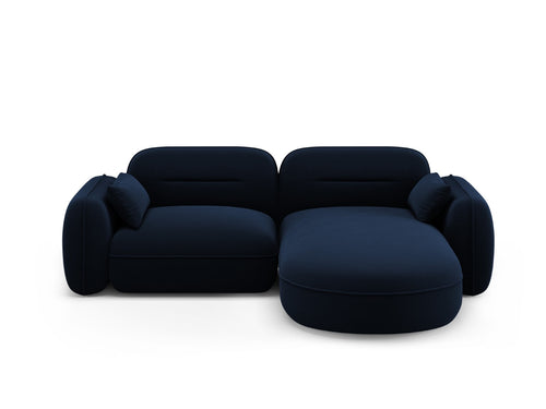 Cosmopolitan Design Modulaire hoekbank rechts Sydney 3-zits, flueel, koningsblauw - 165x230x70cm