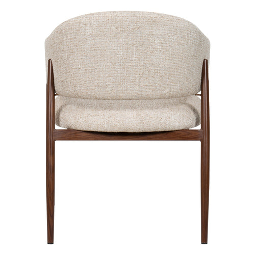 DÉJA Living Eetkamerstoel Dénia - Taupe/Walnoot - Zithoogte 48cm - Set van 2 - vtwonen shop