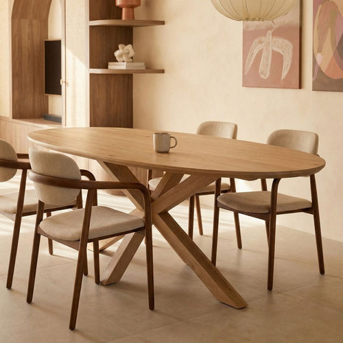 DÉJA Living Eettafel Lusa - Ovaal Naturel Eikenhout - 160x90x78cm