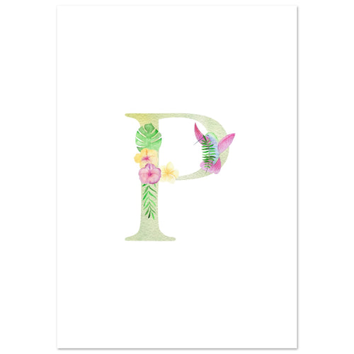 Artfulprints  Letter P kindernaam   poster 70x100 cm - vtwonen shop