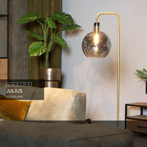 Lucide vloerlamp JULIUS - 1xE27 - Fumé - vtwonen shop