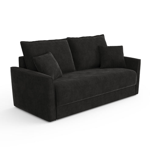 Sia Home - Slaapbank LUXO - zacht aanvoelende geweven stof zwart 180cm