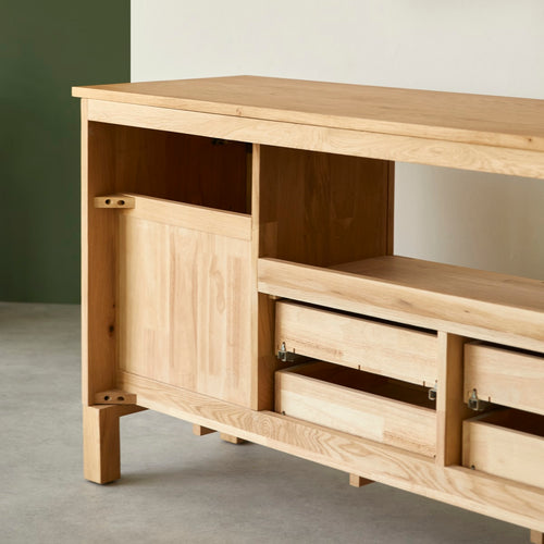 Tikamoon Massief eikenhouten badmeubel 165 cm - Naturel - vtwonen shop