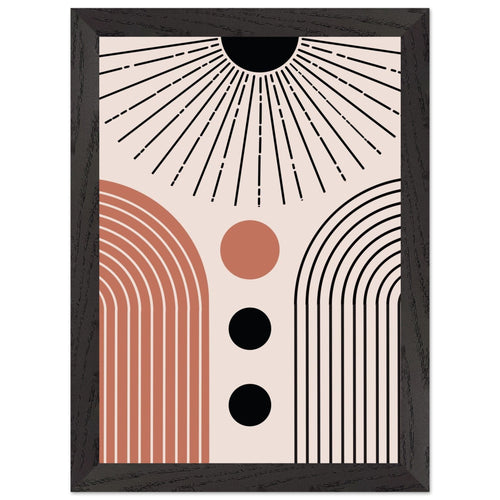 Artfulprints Poster met Lijst Boho – Cosmic rise   - A4 21x29.7 cm - Meerkleurig
