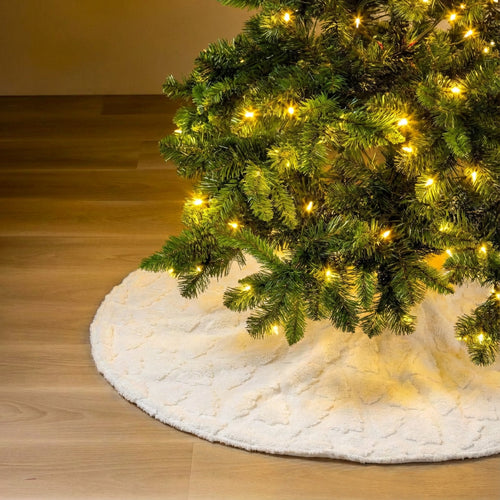 MAREN - kerstboomrok Ø100 cm - Snow White - wit