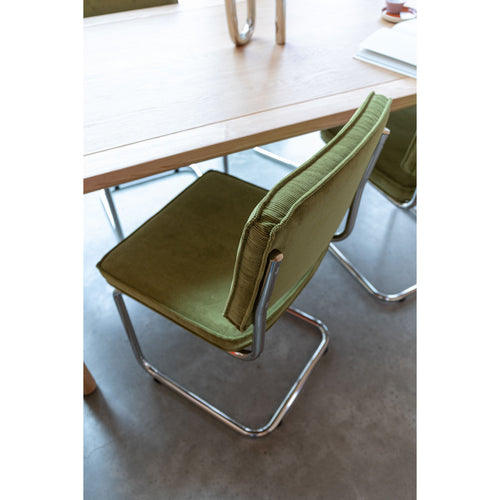 Zuiver Ridge Rib Eetkamerstoelen  Groen - Set van 2 - vtwonen shop