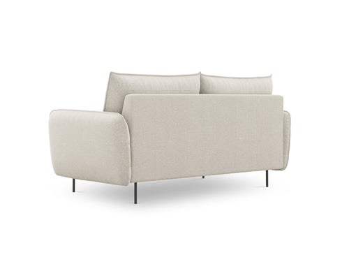 Cosmopolitan Design Bank Vienna 2-zits, structurele stof, lichtbeige - 92x160x95cm