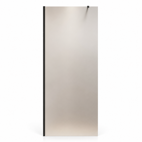 Badplaats Douchewand Florida 60 x 200 cm – Zwart – Inloopdouche 8 mm met Melkglas