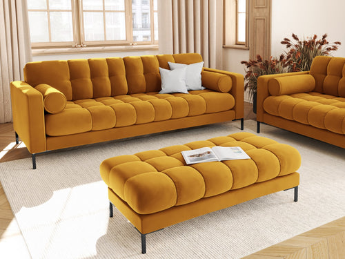 Cosmopolitan Design Bank Bali 3-zits, flueel, geel - 96x177x75cm