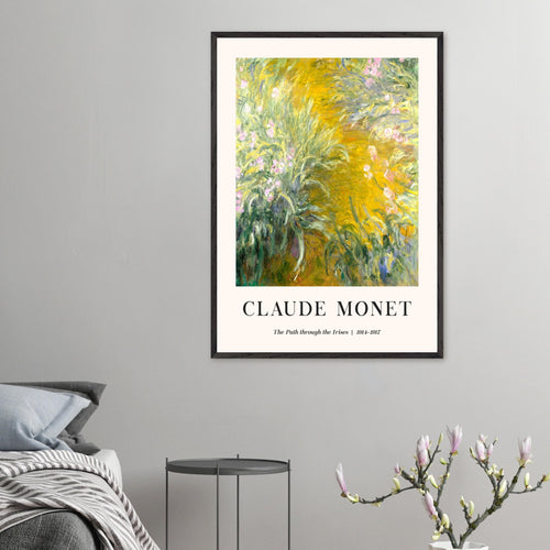 Artfulprints Poster Claude Monet - The path through the irisis   - A4 21x29.7 cm - Groen