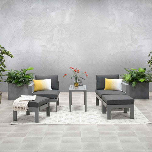 Bolsena balkonset - 5-delig - arctic grey - reflex black - vtwonen shop