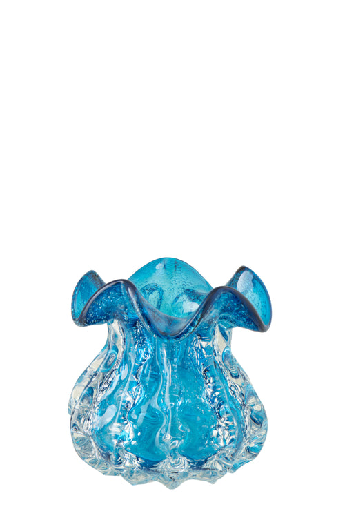 J-Line vaas Ralph - glas - blauw - small