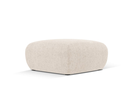 Cosmopolitan Design Poef Nolio chenille, lichtbeige - 75x75x36cm
