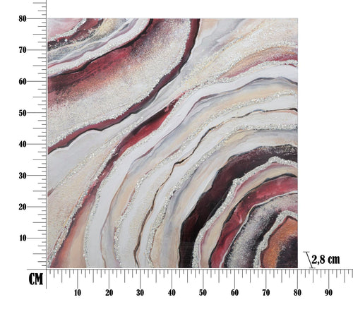 Mauro Ferretti schilderij - 80x2,8x80 cm - multicolor