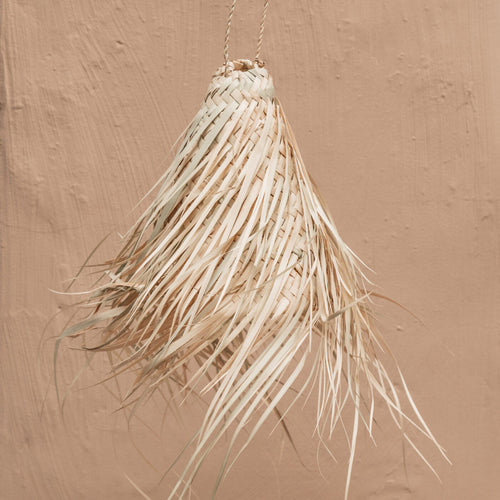 NOA MAY Hanglamp Fringe -naturel - palmblad - Ø 33 x h 33 cm