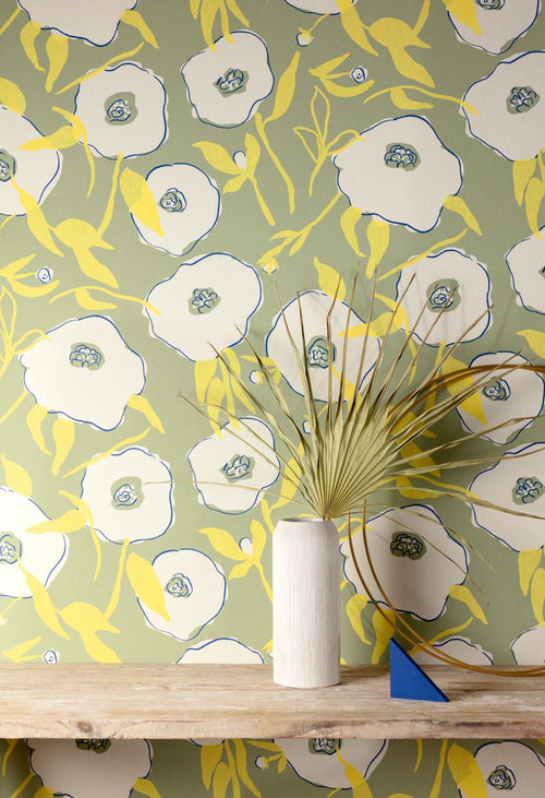 Masureel behang bloemen groen - 53 cm x 10.05 m - 631830 - vtwonen shop