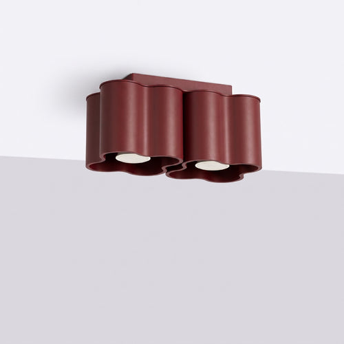 Sollux Lighting Plafondlamp OVIO 2 bordeaux GU10 - 24,5x12x12cm