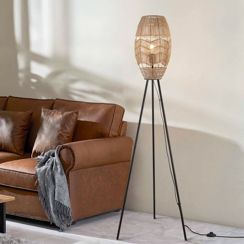 HOME DELUXE Tripod Vloerlamp van Jute KIKO - Natuur - vtwonen shop