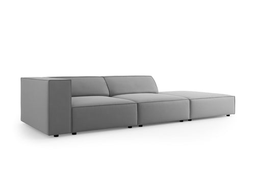 Cosmopolitan Design Rechte bank Arendal 4-zits, flueel, lichtgrijs - 102x262x70cm