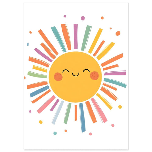 Artfulprints Poster Warme zonnestraal   - A4 21x29.7 cm - Geel