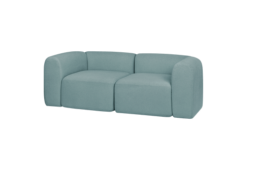 noo.ma Flom 2-zits bank - pastelblauw, zachte zit