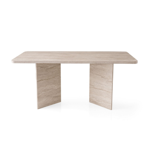 Calicosy - Eettafel zonder verlengblad - Travertijn - 90x180x77 cm
