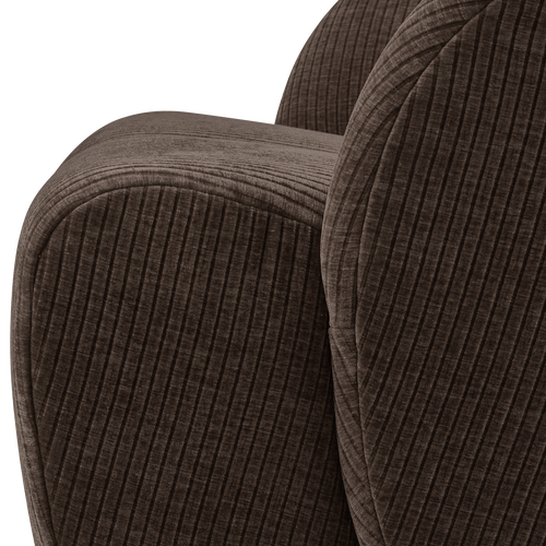 WOOOD draaifauteuil Mojo - Ribstof - Bruin - 75x68x77 cm - vtwonen shop