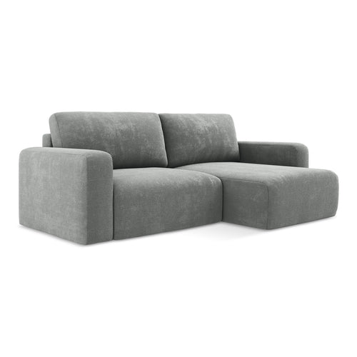 LaMiaSofa hoekbank rechts Ostia - chenille stof - grijs - 244x149x79