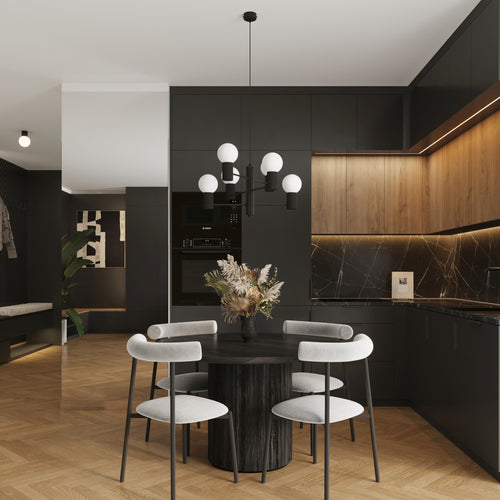 Sollux Lighting Kroonluchter HALO 6 zwart - 64x64x230cm