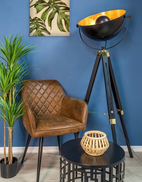 EGLO vloerlamp Covaleda - e27 - 164 cm - zwart, geelkoper, goud - vtwonen shop