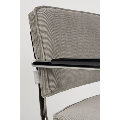Zuiver Ridge Rib Eetkamerstoelen Armleuning Lichtgrijs - Set van 2