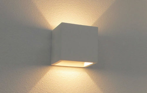 Artdelight wandlamp Plaster - 1 lichts - 11.5  x 11.5   cm - wit