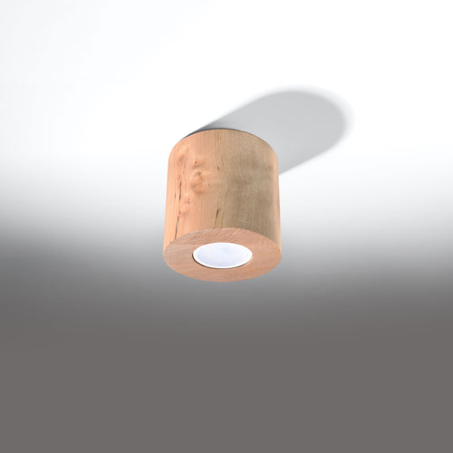 Sollux Lighting Plafondlamp ORBIS naturel hout - 10x10x10cm