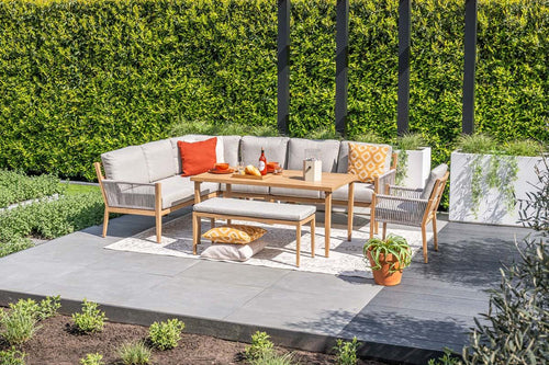 Sardinia sportbank - light teaklook - dark sand - vtwonen shop