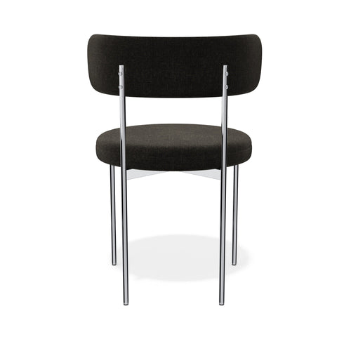 Premium Interiors - Set van 2 stoelen MUSE - zacht aanvoelende geweven stof zwart 52cm