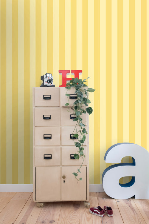 ESTAhome behang strepen geel - 50 x 900 cm - 131575 - vtwonen shop