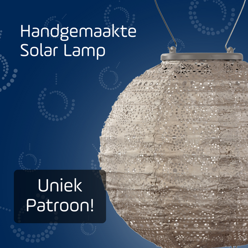 Lumiz solar lampion - spectare rond - 20 cm - licht taupe