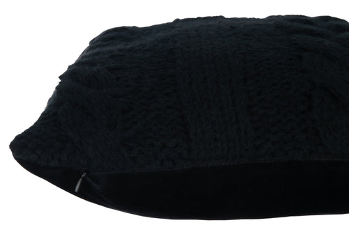 J-Line kussen Twist - polyester - zwart