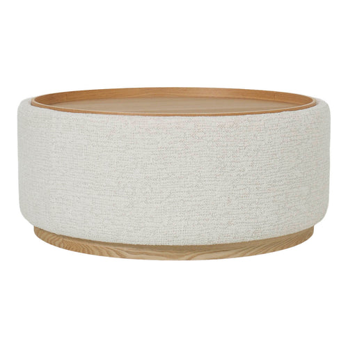 DÉJA Living Salontafel Marcia - Rond Beige/Naturel - Incl. Opbergruimte - Ø83cm