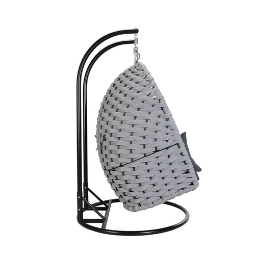 HOME DELUXE Hangstoel van touwwerk CADEIRA lichtgrijs - 2-zits