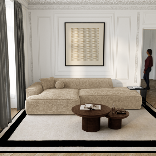 Premium Interiors - Hoekbank (links) HANA - fluweel weefsel mol 260cm