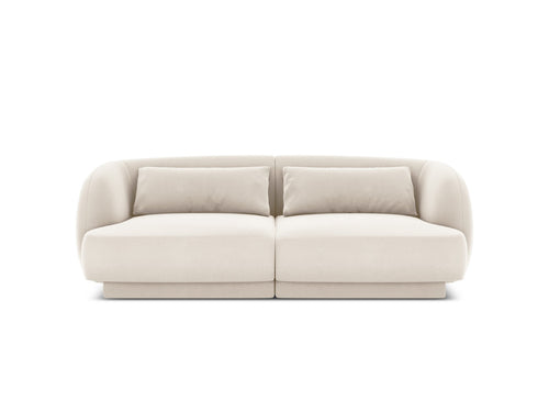 Cosmopolitan Design Bank Tulum 2-zits, flueel, lichtbeige - 90x180x70cm