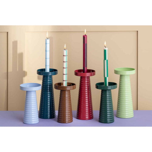 Present Time kandelaar Catania Ribbed - rood - Ø11cm
